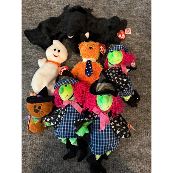 Ty Other - Ty Beanie Babies Halloween Lot Batty Casper Witches Scooby-Doo Plush Collection